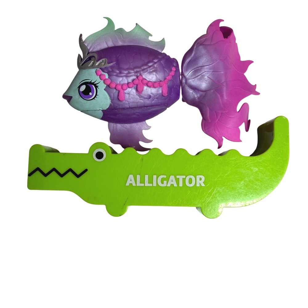 Moose Toys Little Live Pets Lil Dippers Purple Pink Fish and Alligator Accessory